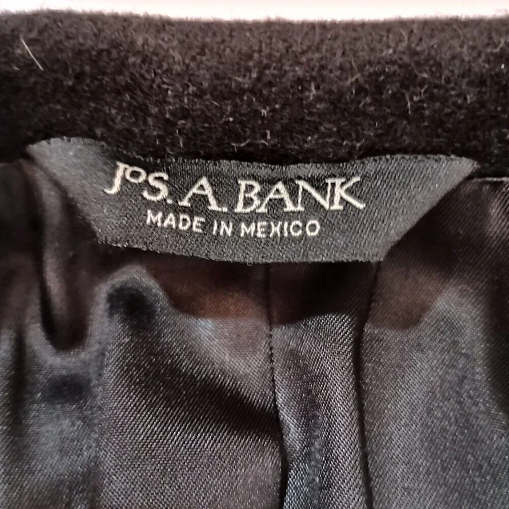 Jos. A. Bank 100% Camel Hair Black Blazer Executive Vibes Classic Goth Size 42 R
